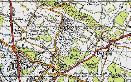 Old map of Boxley Ho in 1946