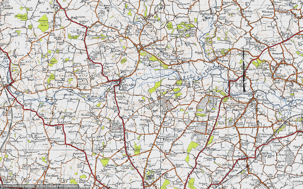 Old Map of Boxted, 1945 in 1945