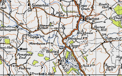 Old map of Boxted in 1946