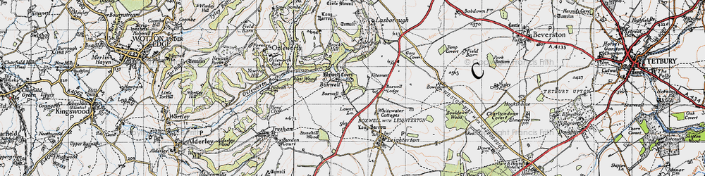 Old map of Boxwell in 1946