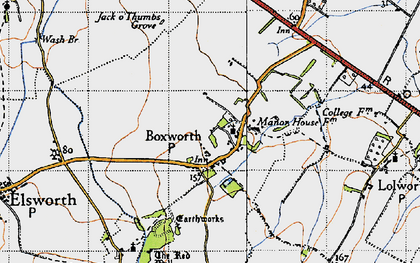 Old map of Boxworth in 1946