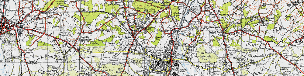 Old map of Boyatt Wood in 1945