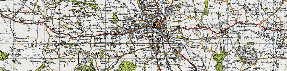 Old map of Boythorpe in 1947