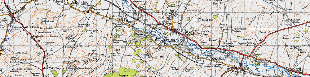 Old map of Boyton in 1940