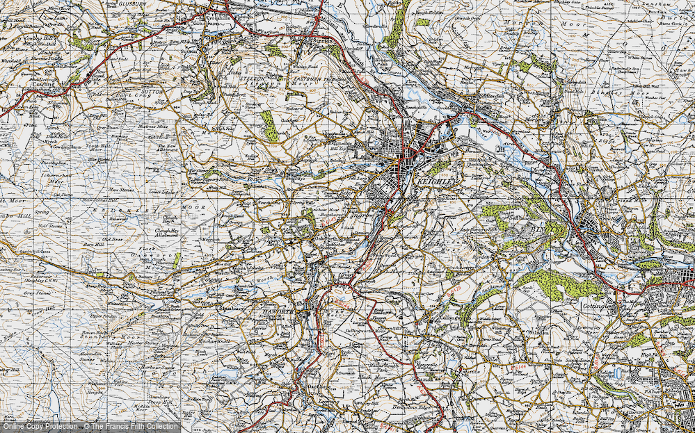 Old Map of Bracken Bank, 1947 in 1947