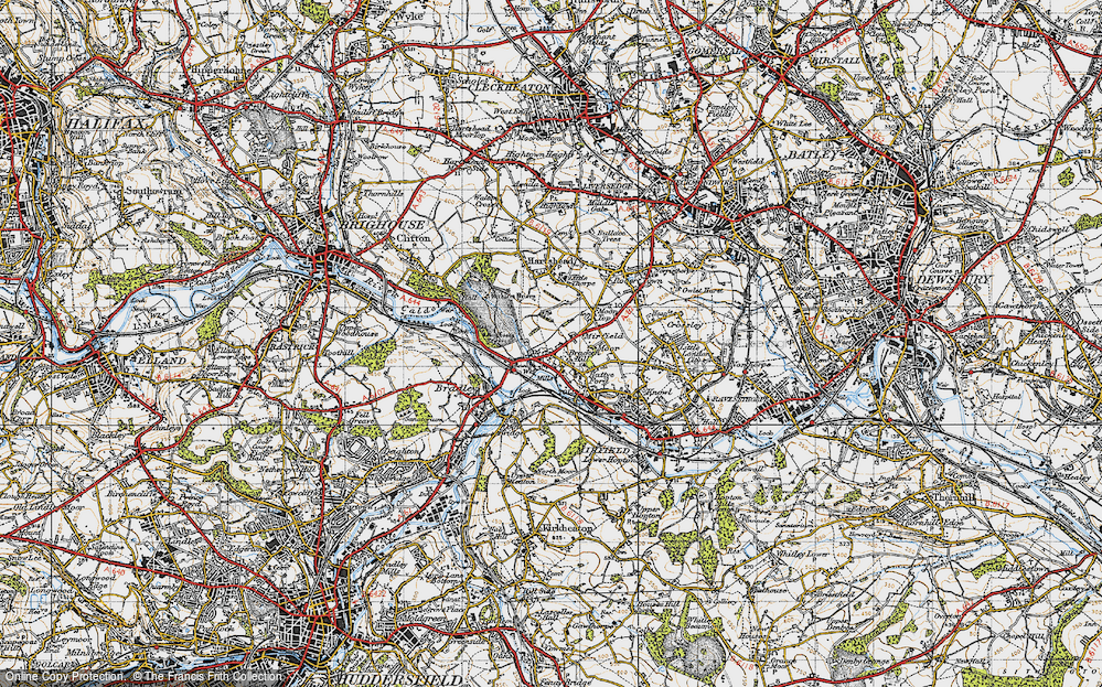 Old Map of Bracken Hill, 1947 in 1947