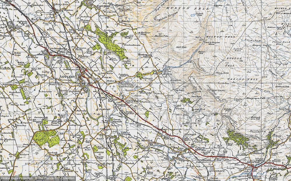 Old Map of Historic Map covering Brackenber Moor in 1947