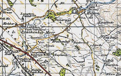 Old map of Brackenber Moor in 1947