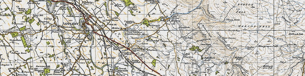 Old map of Brackenber in 1947
