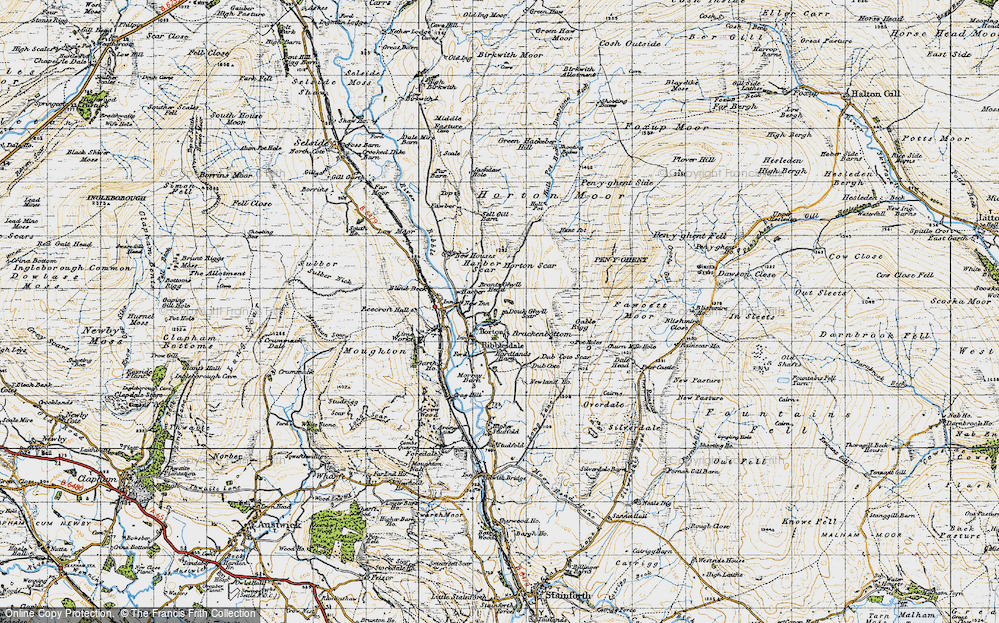 Old Map of Historic Map covering Brants Gill Head in 1947