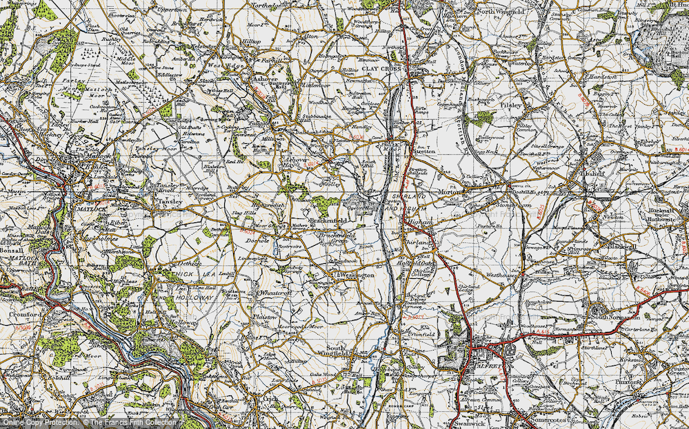 Old Map of Brackenfield, 1947 in 1947