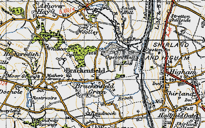 Old map of Brackenfield in 1947