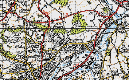 Old map of Brackenhall in 1947