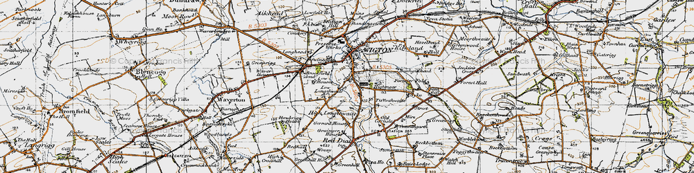 Old map of Brackenlands in 1947