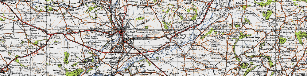 Old map of Brackla in 1947