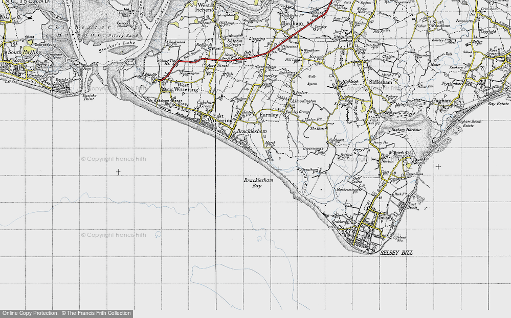Old Map of Bracklesham Bay, 1945 in 1945