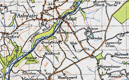 Old map of Bradaford in 1946