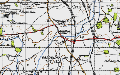 Old map of Bradbury in 1947