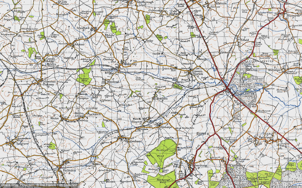 Old Map of Bradden, 1946 in 1946