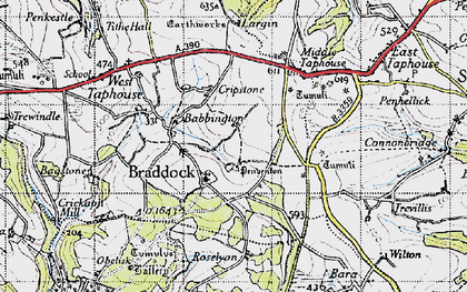 Old map of Braddock in 1946