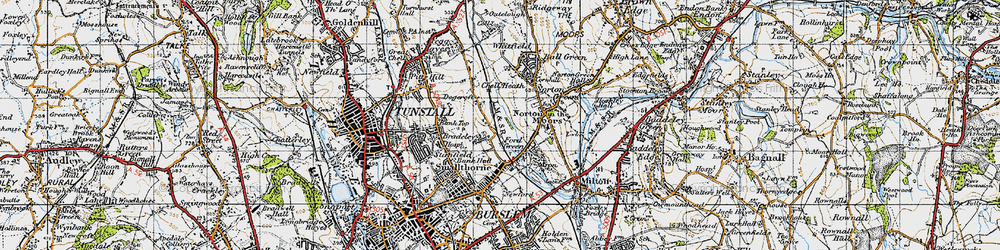 Old map of Bradeley in 1946