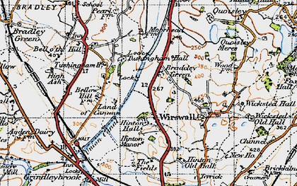 Old map of Bradeley Green in 1947