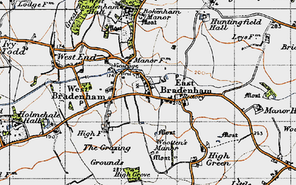 Old map of Bradenham Hall in 1946