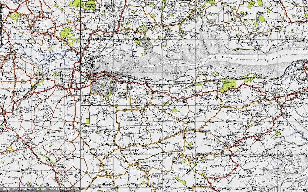 Old Map of Bradfield, 1946 in 1946