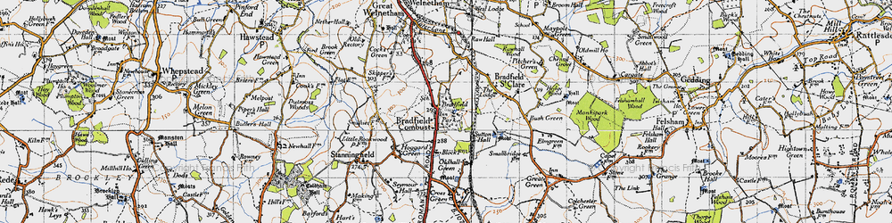 Old map of Bradfield Park in 1946