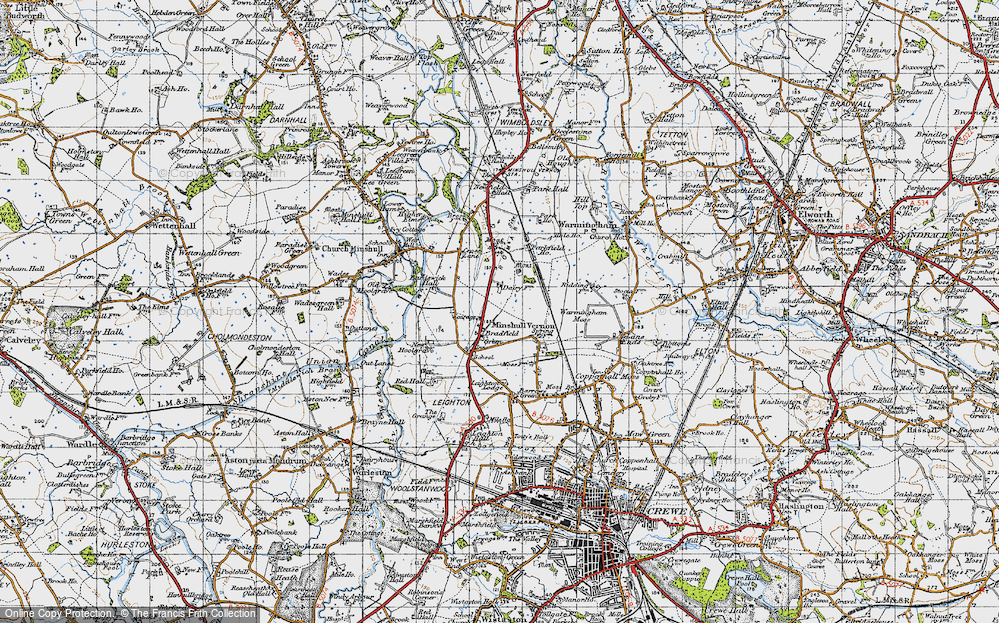 Old Map of Bradfield Green, 1947 in 1947