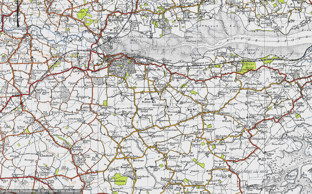 Old Map of Bradfield Heath, 1946 in 1946