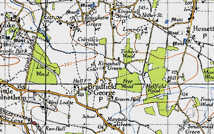 Old map of Bradfield St George in 1946