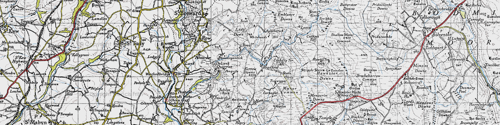 Old map of Treswigga in 1946
