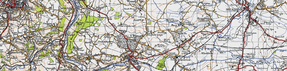 Old map of Bradford Leigh in 1946