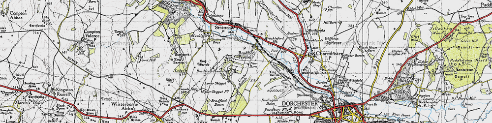 Old map of Tilly Whim in 1945