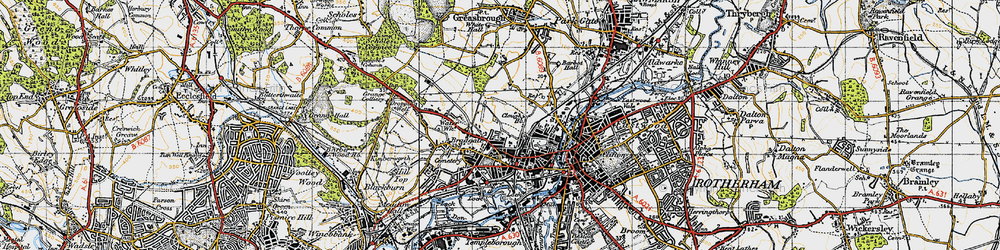 Old map of Bradgate in 1947