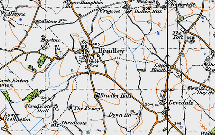 Old map of Bradley in 1946