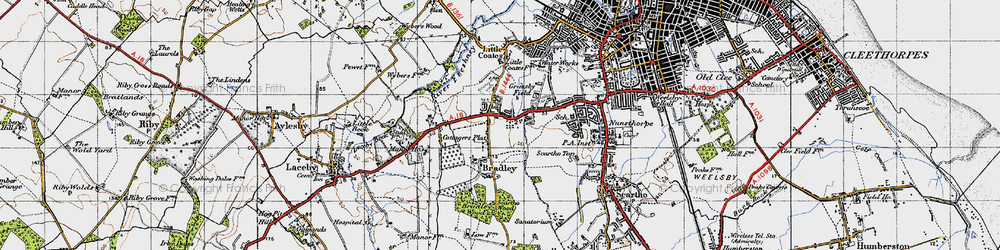 Old map of Bradley in 1946