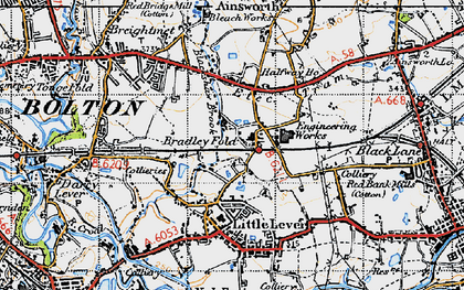 Old map of Bradley Fold in 1947
