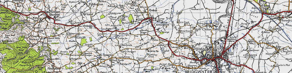 Old map of Bradley Green in 1946