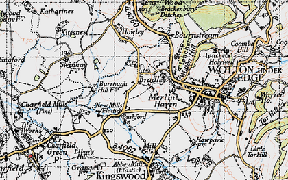 Old map of Bradley Green in 1946