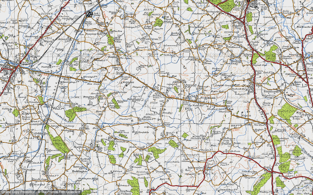 Old Map of Bradley Green, 1947 in 1947