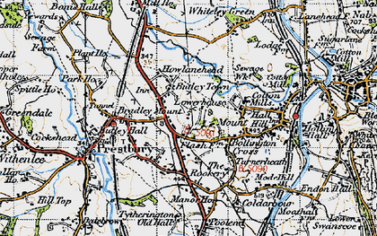 Old map of Bradley Mount in 1947