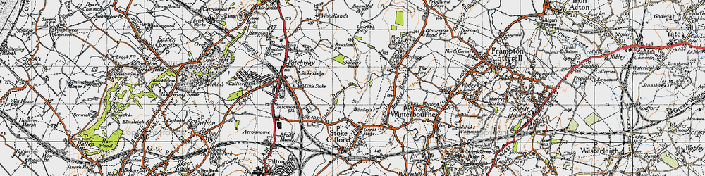 Old map of Bradley Stoke in 1946