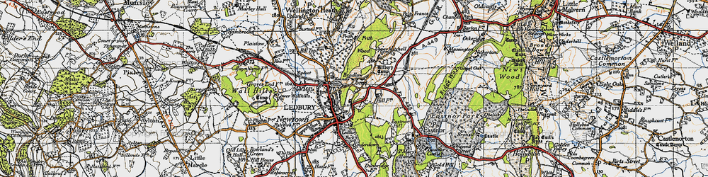 Old map of Bradlow in 1947
