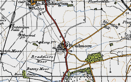 Old map of Bunny Moor in 1946