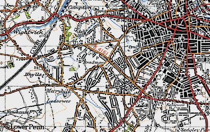 Old map of Bradmore in 1946