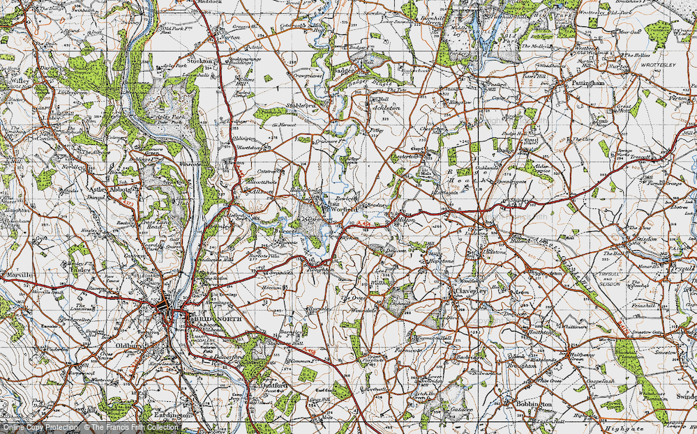 Old Map of Bradney, 1946 in 1946
