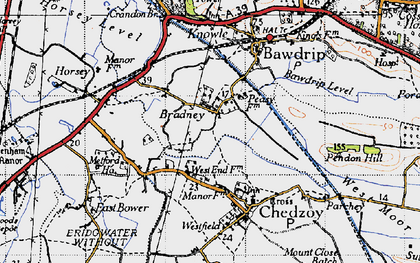 Old map of Bradney in 1946