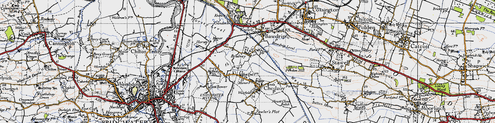 Old map of Bradney in 1946